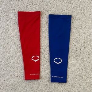 Lot of 2 Unisex Adult Evoshield Arm Sleeves Size Large / XLarge Blue & Red